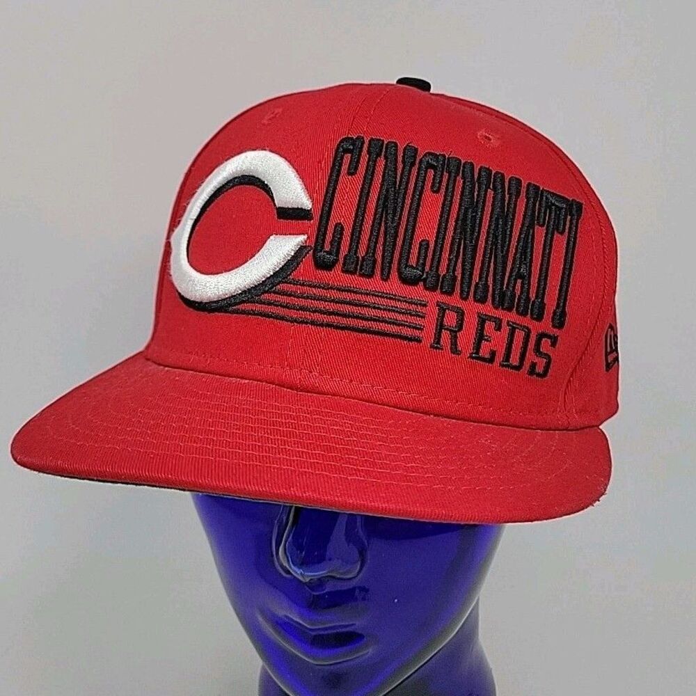 Cincinnati Reds New Era Adjustable Hat Red MLB Genuine Cap Snapback Flatbrim
